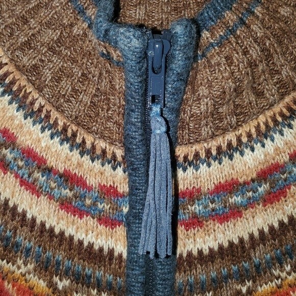 VTG 90's Y2K Tiara International Fair Isle Front Zip Cardigan Sweater Size Large - Picture 7 of 7